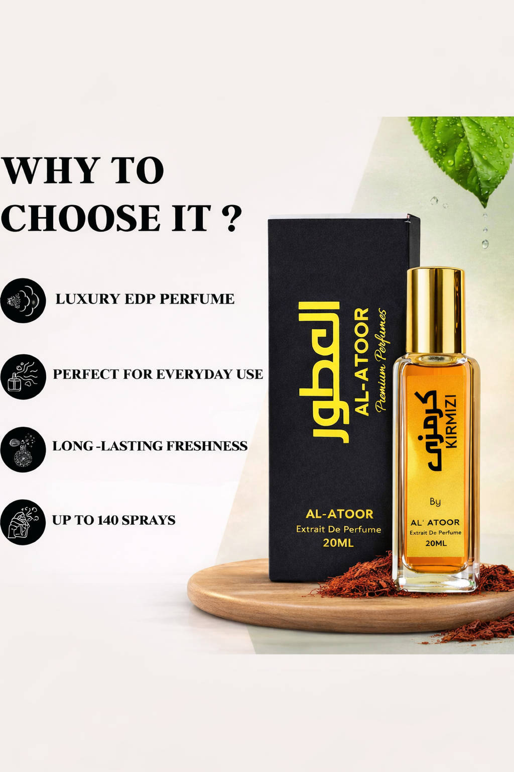 Kirmizi by alatoor Extrait De Perfume 20ML Tester Bottle Free